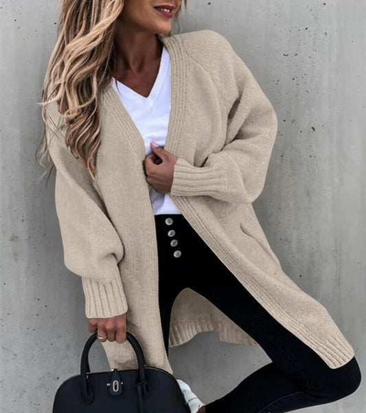 Knitted Sweater Cardigan Loose Mid Length Jacket