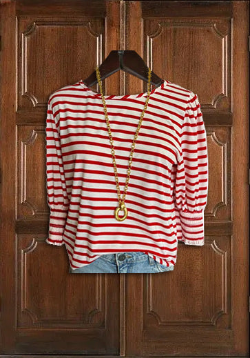 Striped Round Neck Top