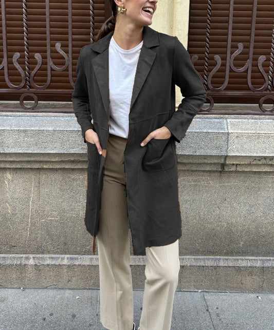 Suit Collar Casual Trench Coat