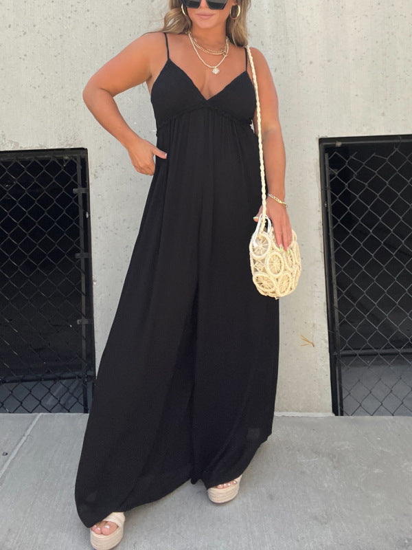 Black Wide Leg Elegant Jumpsuit