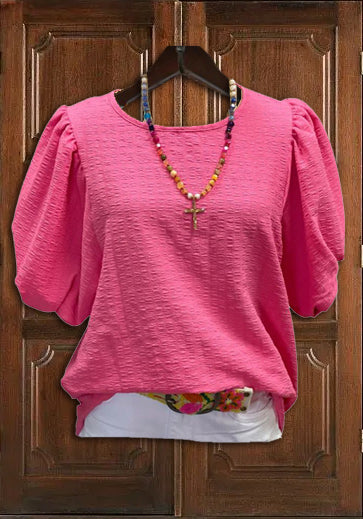 Bubble Sleeved Chiffon Top