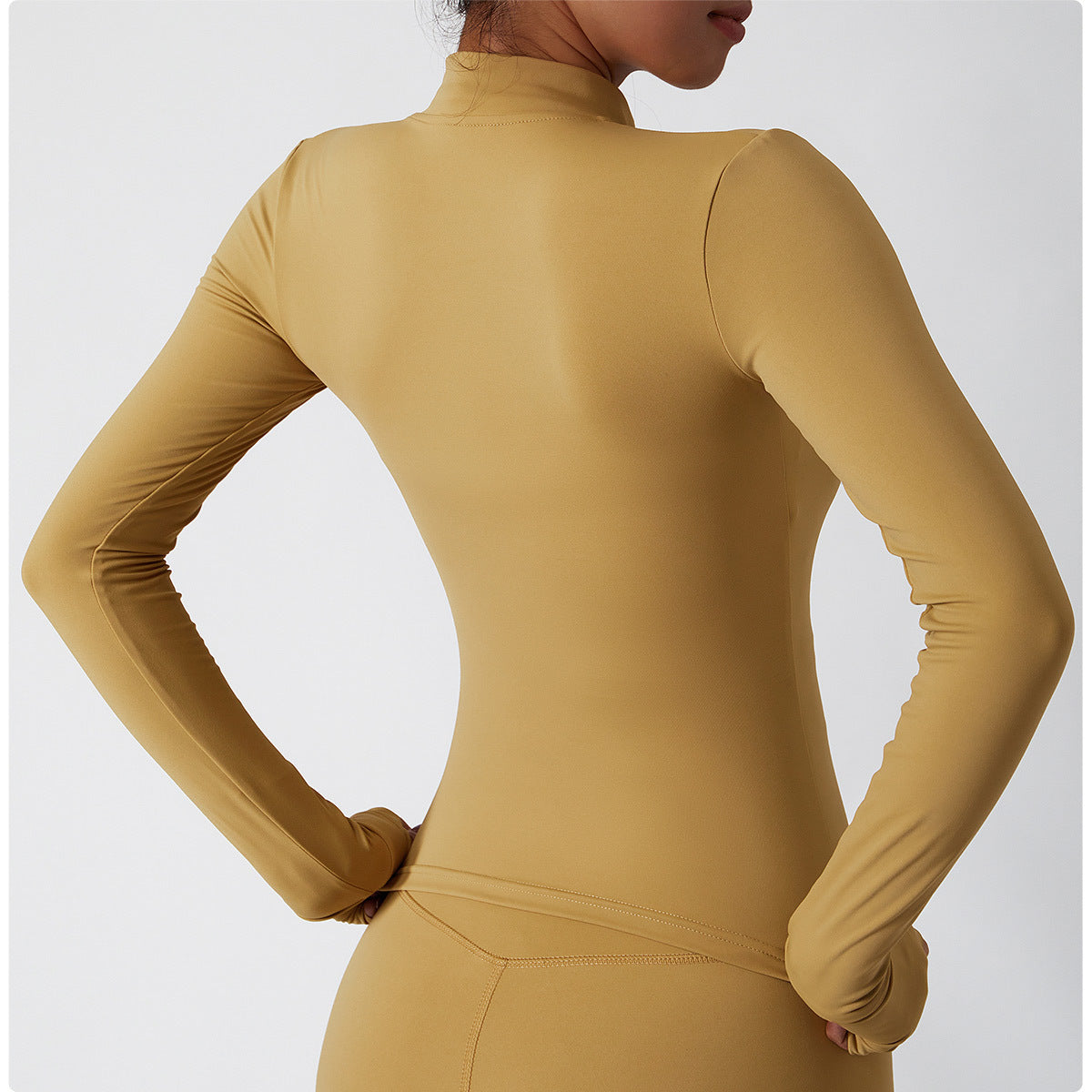 Quick Drying Long Sleeve Zipper Tight Yoga Jacket