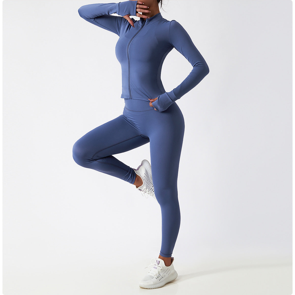 Quick Drying Long Sleeve Zipper Tight Yoga Jacket