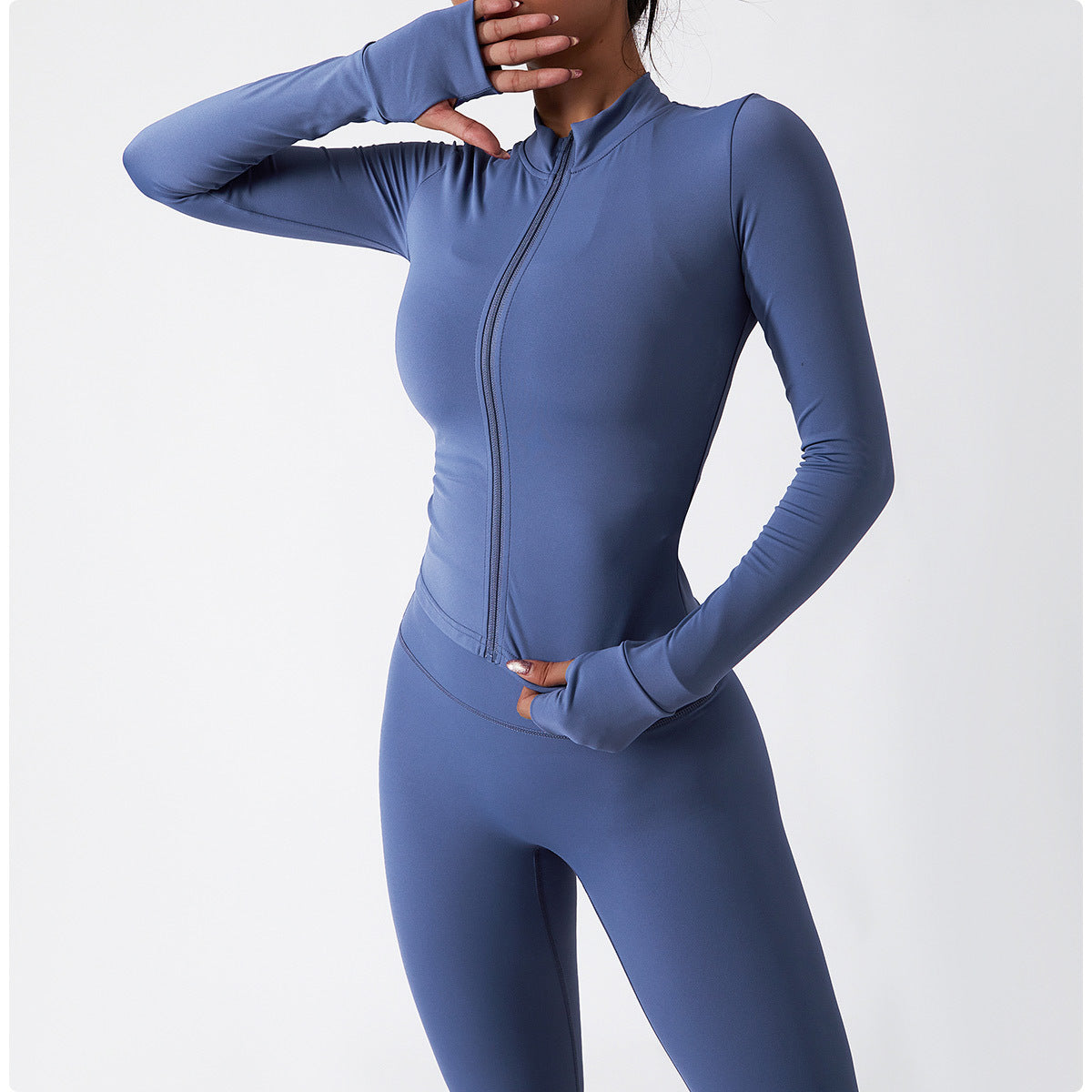 Quick Drying Long Sleeve Zipper Tight Yoga Jacket