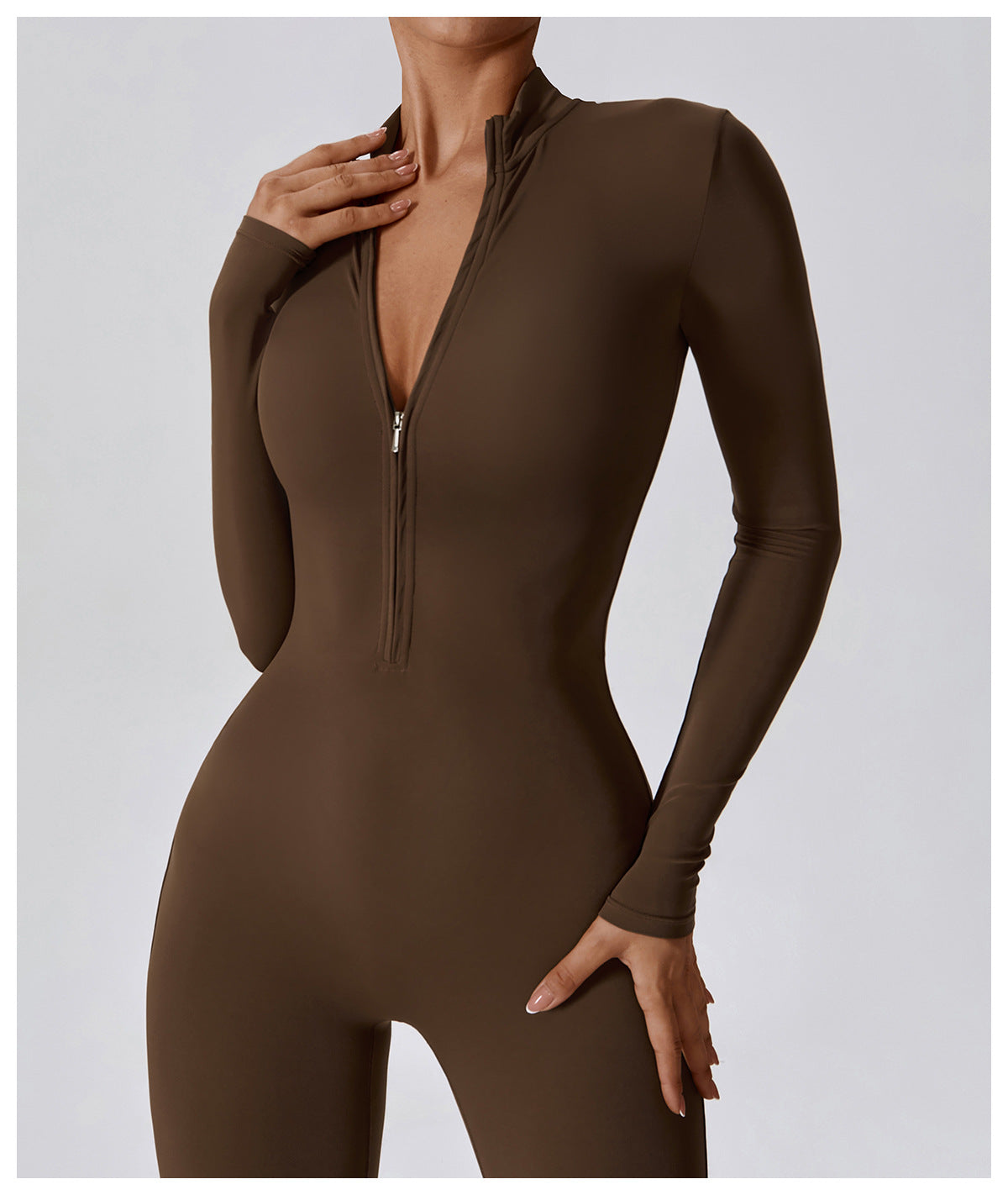 Zipper Long Sleeve Yoga Jumpsuit