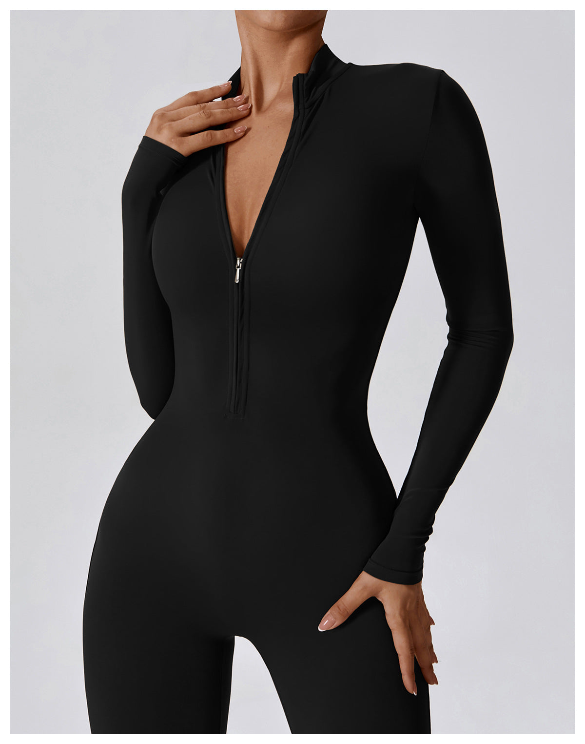 Zipper Long Sleeve Yoga Jumpsuit