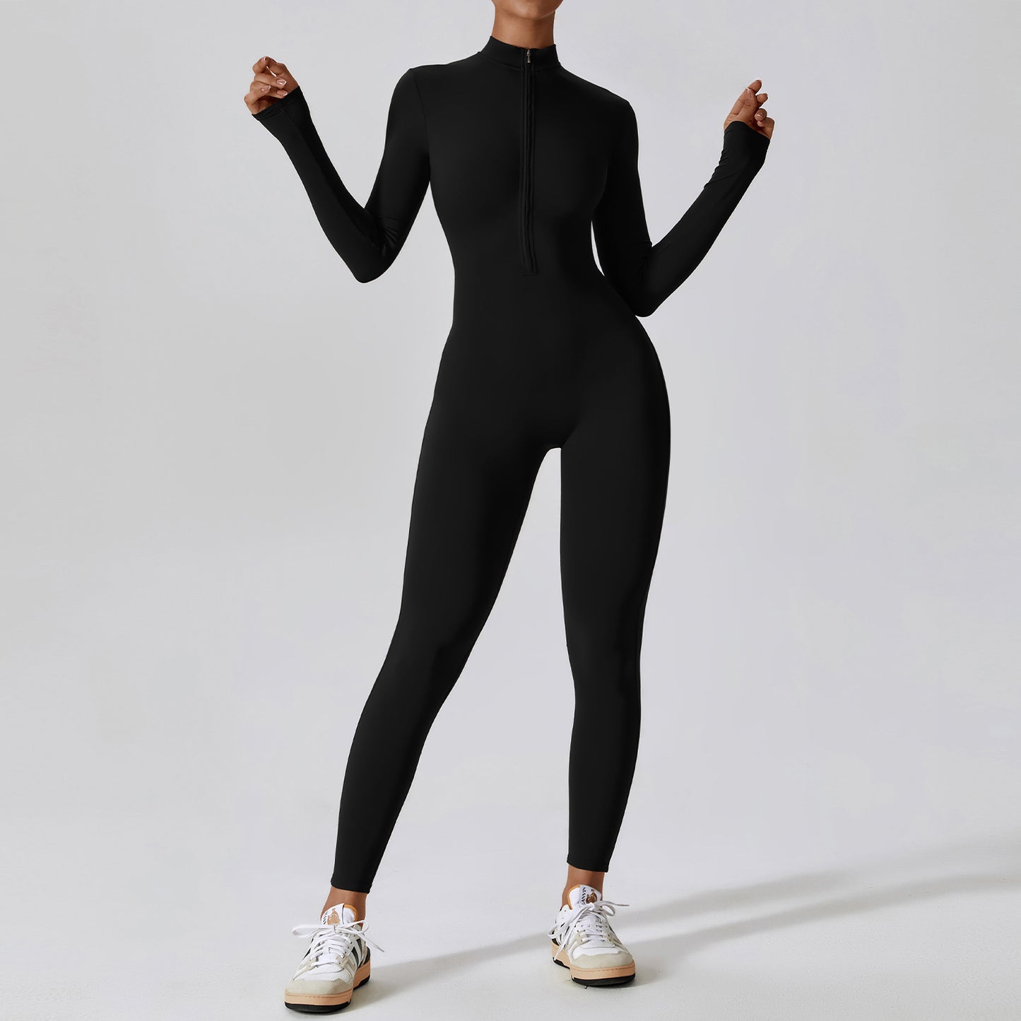 Zipper Long Sleeve Yoga Jumpsuit