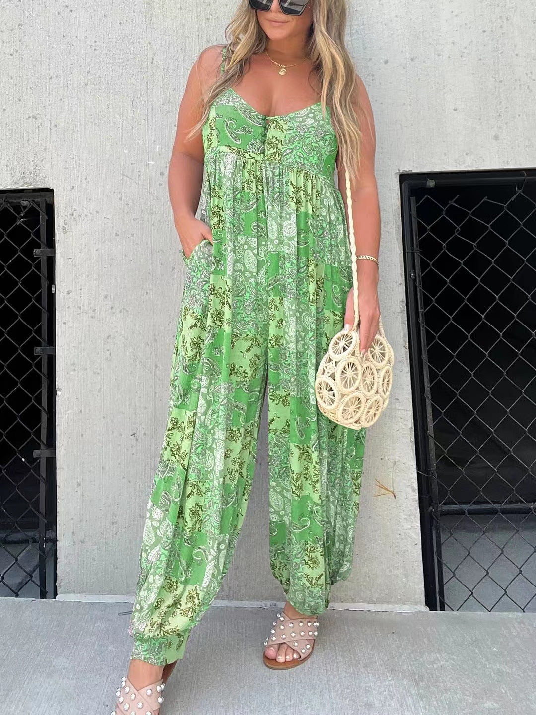 Floral Print Strap Jumpsuit