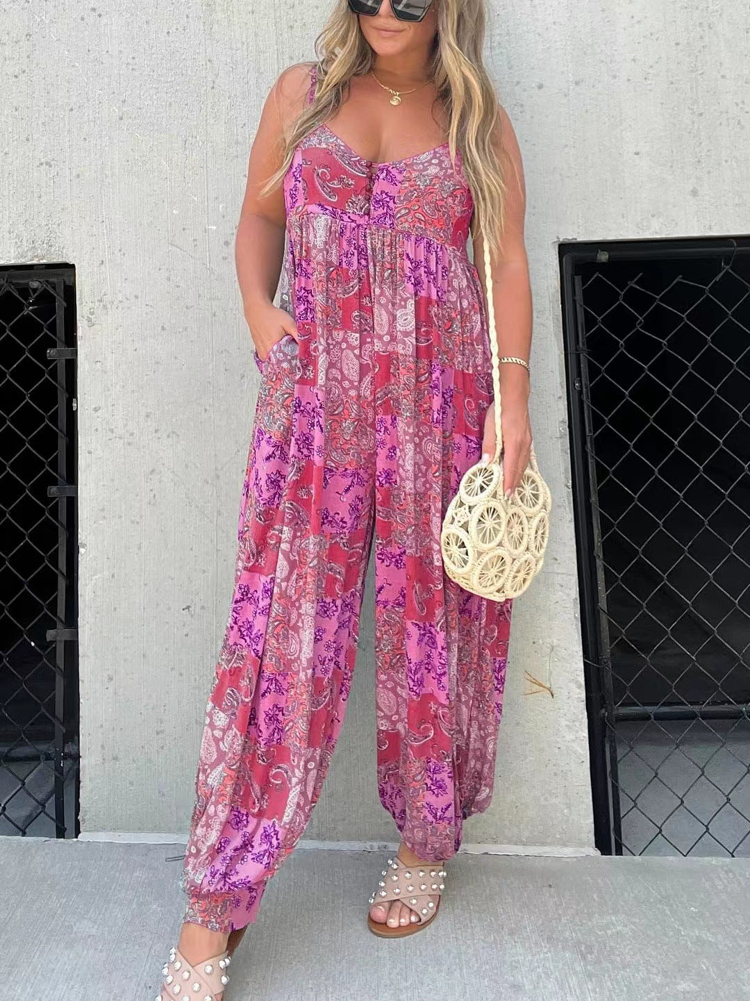 Floral Print Strap Jumpsuit