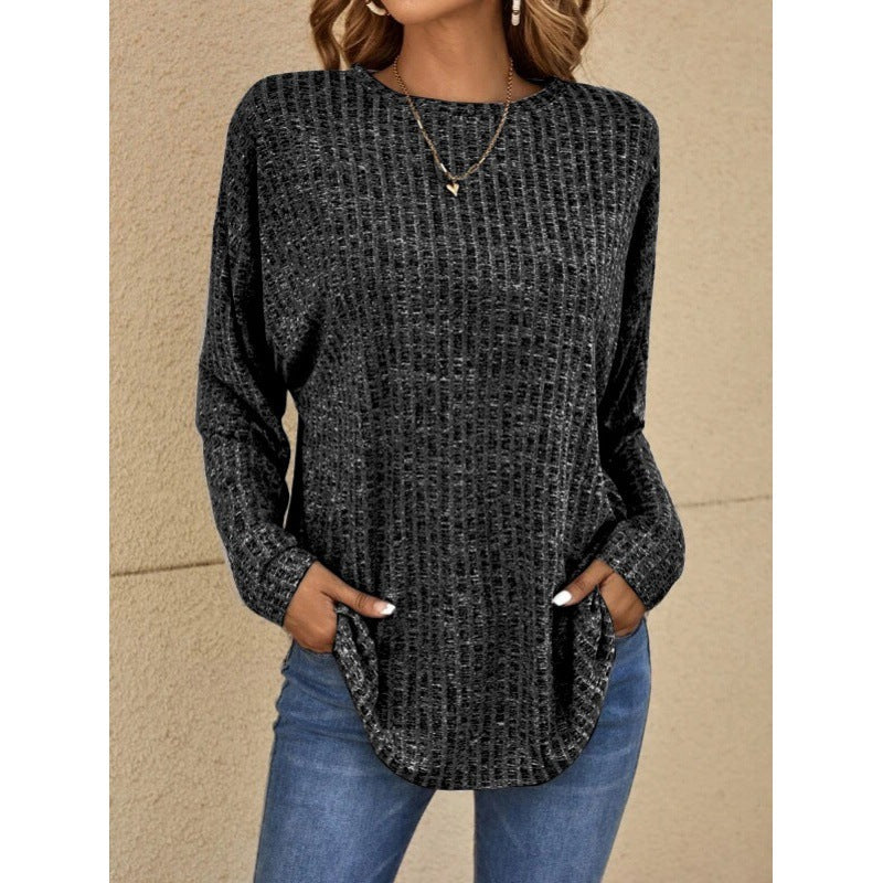 Knitted Sequoia Round Neck Pit Stripe Top