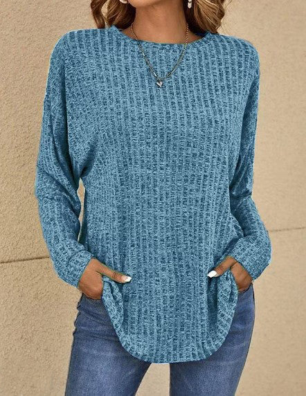 Knitted Sequoia Round Neck Pit Stripe Top