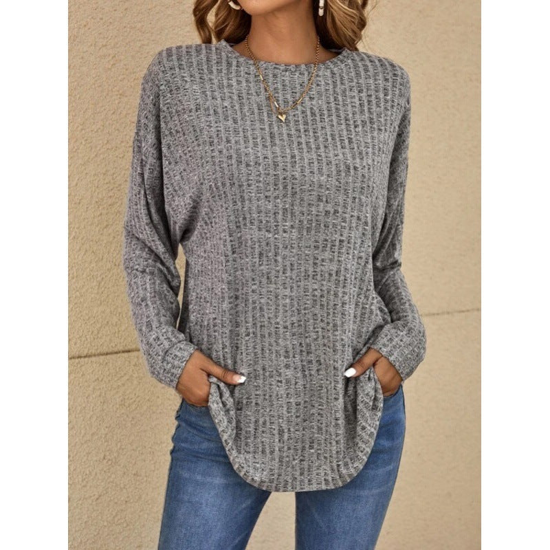 Knitted Sequoia Round Neck Pit Stripe Top