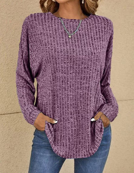 Knitted Sequoia Round Neck Pit Stripe Top