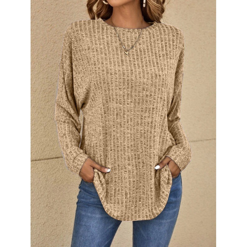 Knitted Sequoia Round Neck Pit Stripe Top