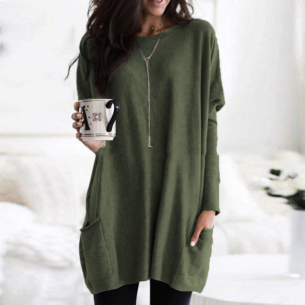 Long Sleeved Pocket T-Shirt Top