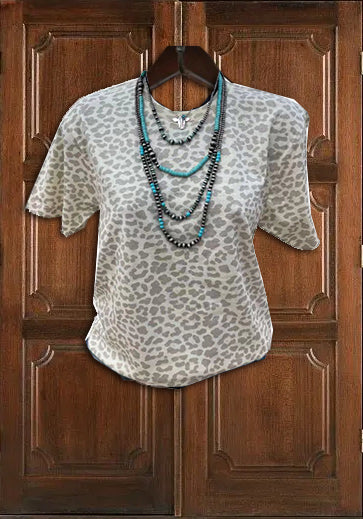 Printed Leopard Print T-Shirt Top