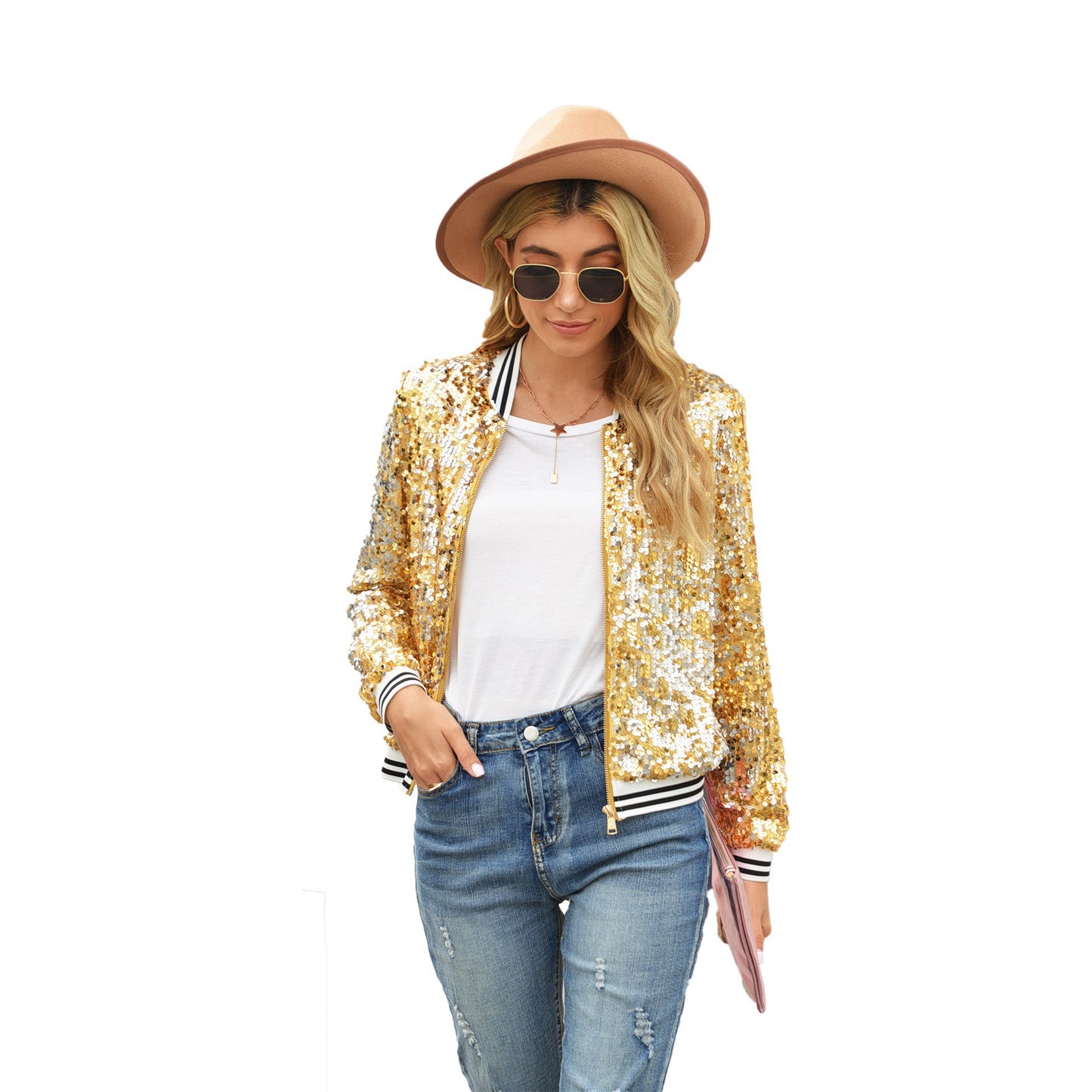 Sequined Long-Sleeved Women's Jacket