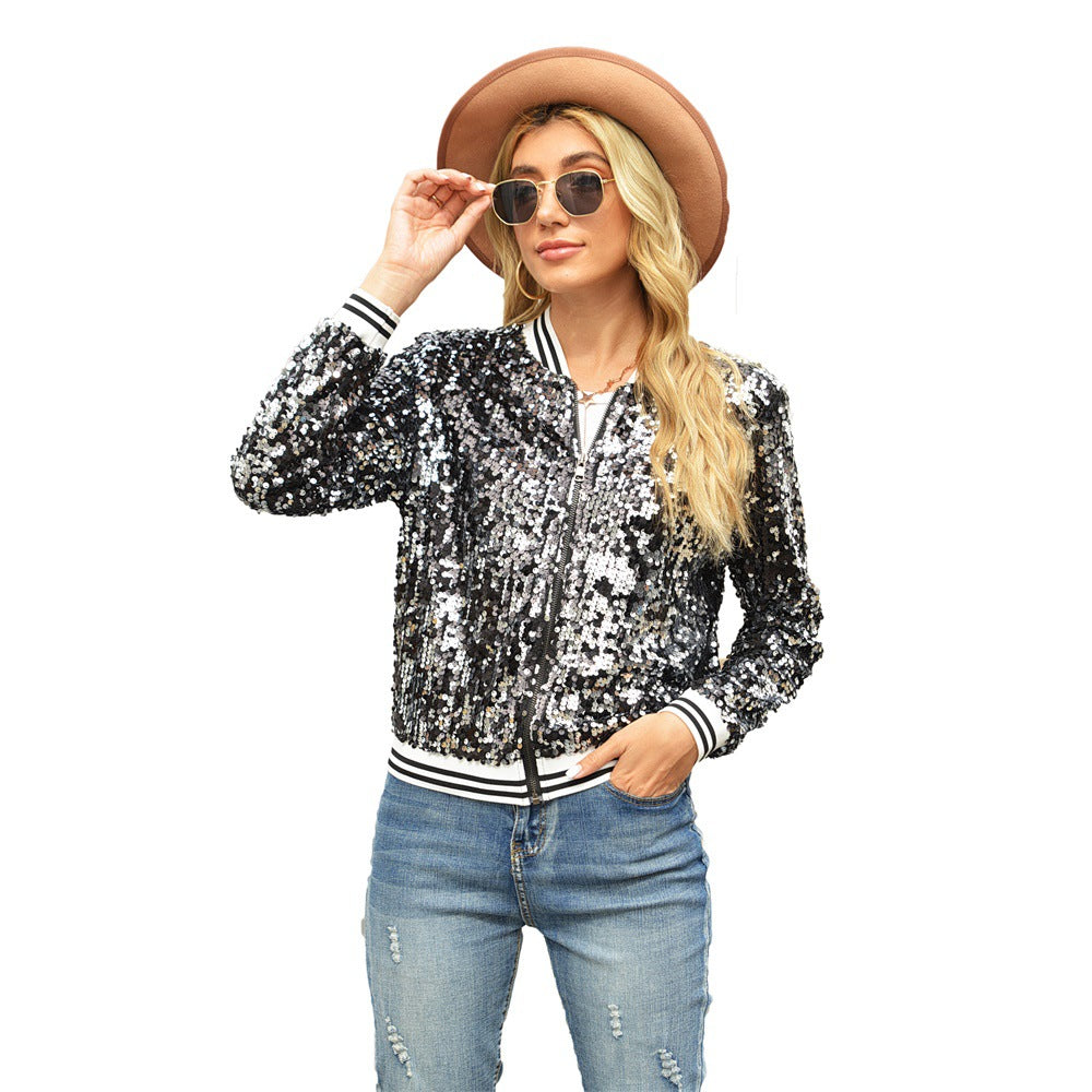 Sequined Long-Sleeved Women's Jacket