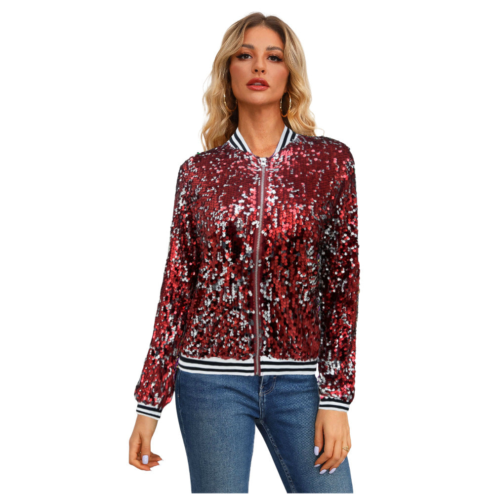 Sequined Long-Sleeved Women's Jacket