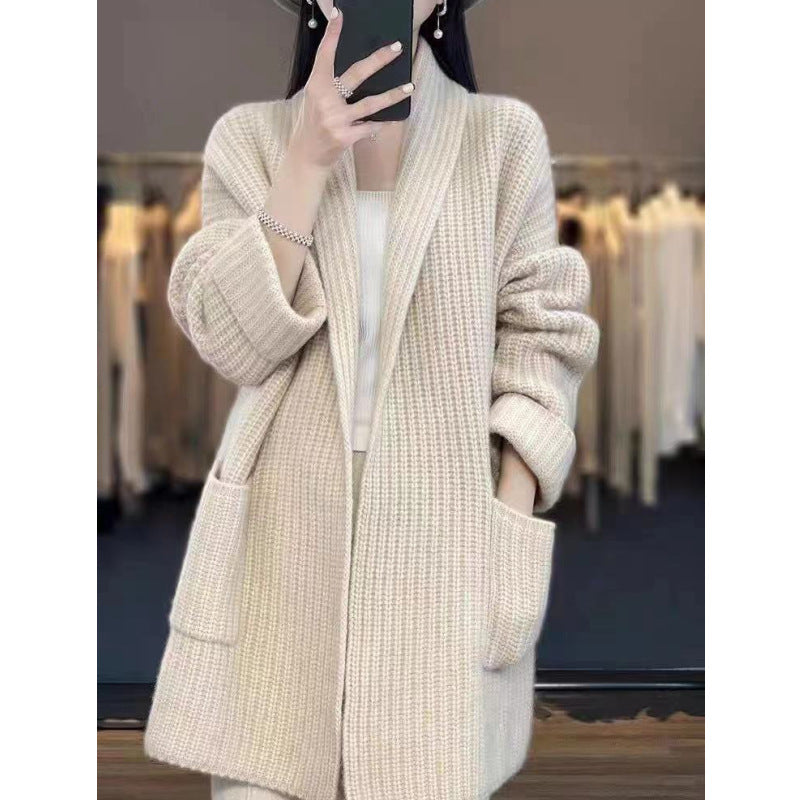 Thick Sweater Cardigan Loose Knit Thickened Jacket