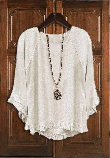 V-Neck Ruffle Sleeve T-Shirt Top