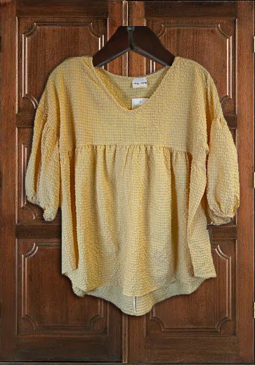 Vintage Bubble Sleeves Chiffon Top